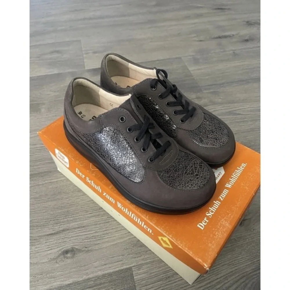 Finn Comfort Columbia Leather Shoes Women's Size 7 Brown Black